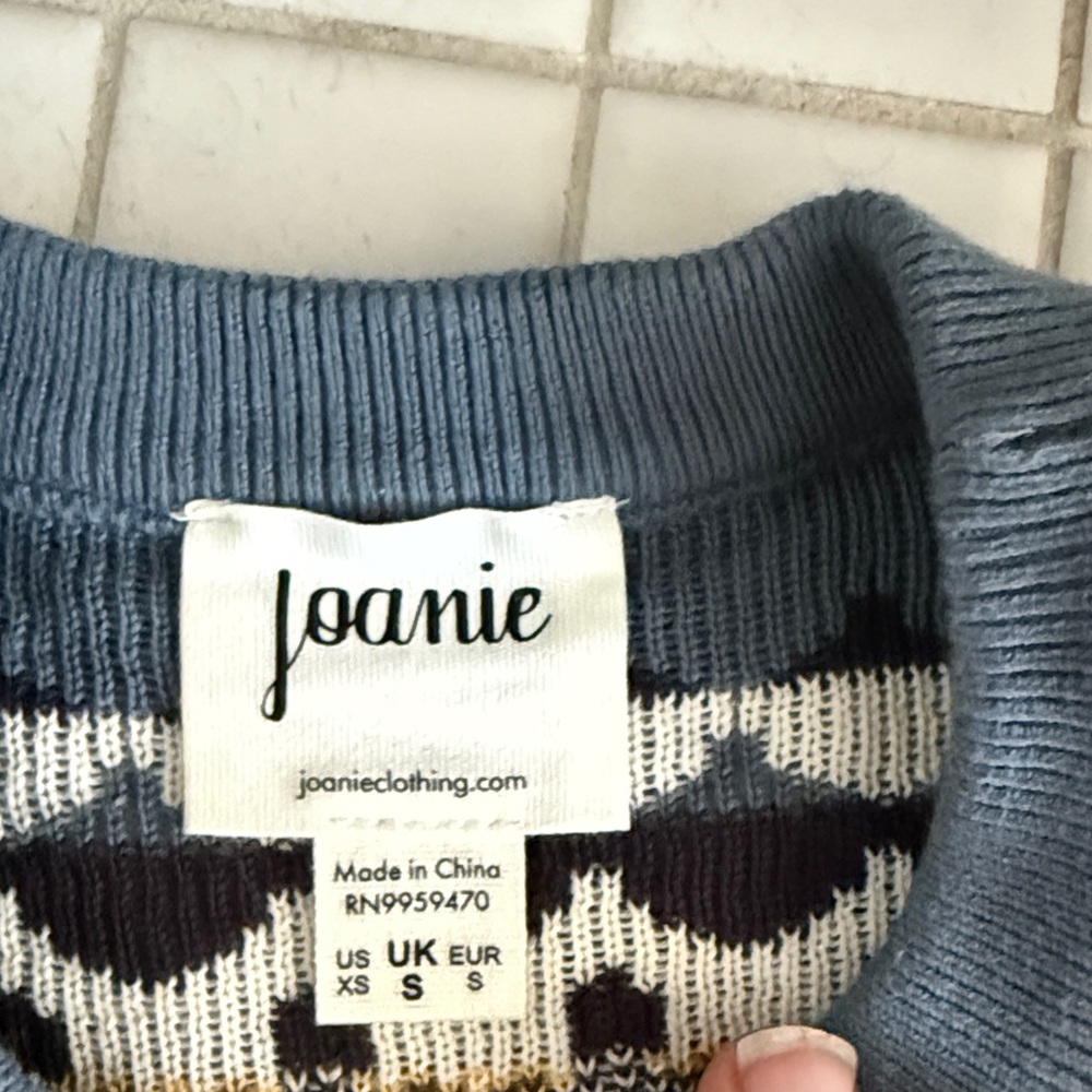 Joanie Women's Crewneck Sweater in Yellow and Gray-worn twice; 135 retail - Picture 2 of 7